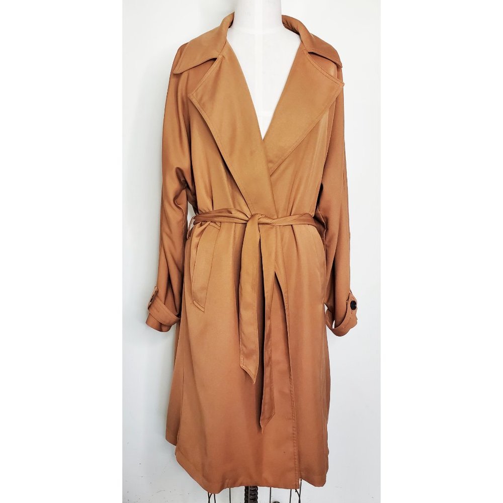 Modern Citizen Womens Cinnamon Brenna Tie-Front Trench Coat S/M - Picture 7 of 10